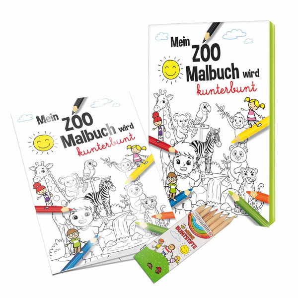 Malbuch / Mal-Set A6 - Zoo
