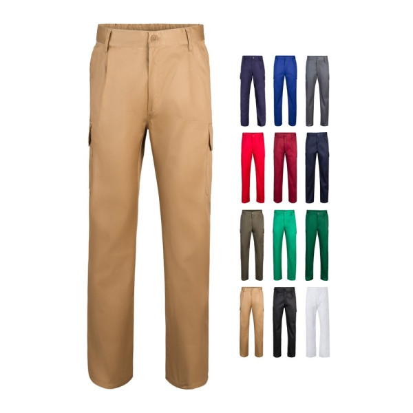 VL MABON. Hose mit mehreren Taschen aus Twill (200 g/m²), aus Baumwolle (35 %) und Polyester (65 %)
